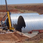 construction of the steel arch tunnels for rail bridge culverts near Pannawonica